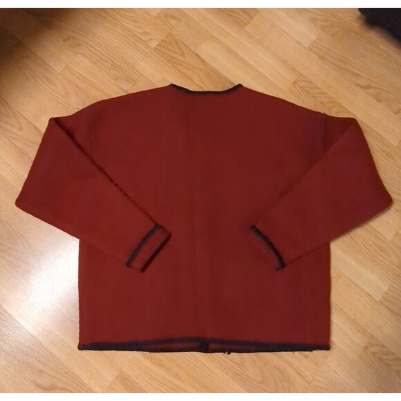 Woolrich Sweater Cardigan Womens Medium Red Button Up Embroidered Pockets - Picture 8 of 10